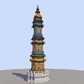 Ancient Chinese Architecture Traditional Pagoda Featuring Multi layered Structure And Colorful Glazed Decoration