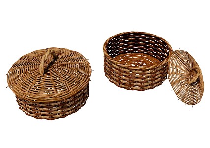 Modern Other Ornaments Storage Basket Woven Basket with Lid Bamboo Basket Rattan Storage Frame Bamboo Storage Frame Round Bamboo Basket Bamboo Cover 3d model