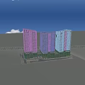 Modern Office Building Complex Featuring Glass Curtain Walls Green Lawns And Trees