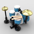 Lego toy blocks drum set musical instrument 3d model