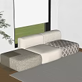 Modern Fabric Sofa Modular Sofa Combination Sofa In-line Sofa Three-seat Sofa 3d model