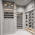 Modern Walk In Closet Design With Shoes Storage And Cabinets