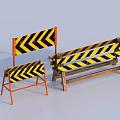 Road Traffic Safety Barriers With Yellow Black Stripes For Construction Site Control