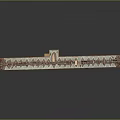 Detailed Urban Architectural Model of City Skyline with Multiple Buildings on Reflective Stand