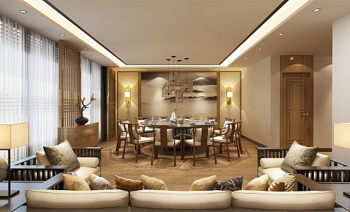 New Chinese-style private rooms 3d model