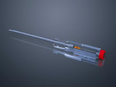 Insulated Screwdriver with Transparent Handle Red Top and Silver Shaft Hardware Tool 3d model