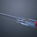 Insulated Screwdriver with Transparent Handle Red Top and Silver Shaft Hardware Tool