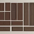 Dark Brown Wooden Door Panels With Diverse Designs And Decorative Details