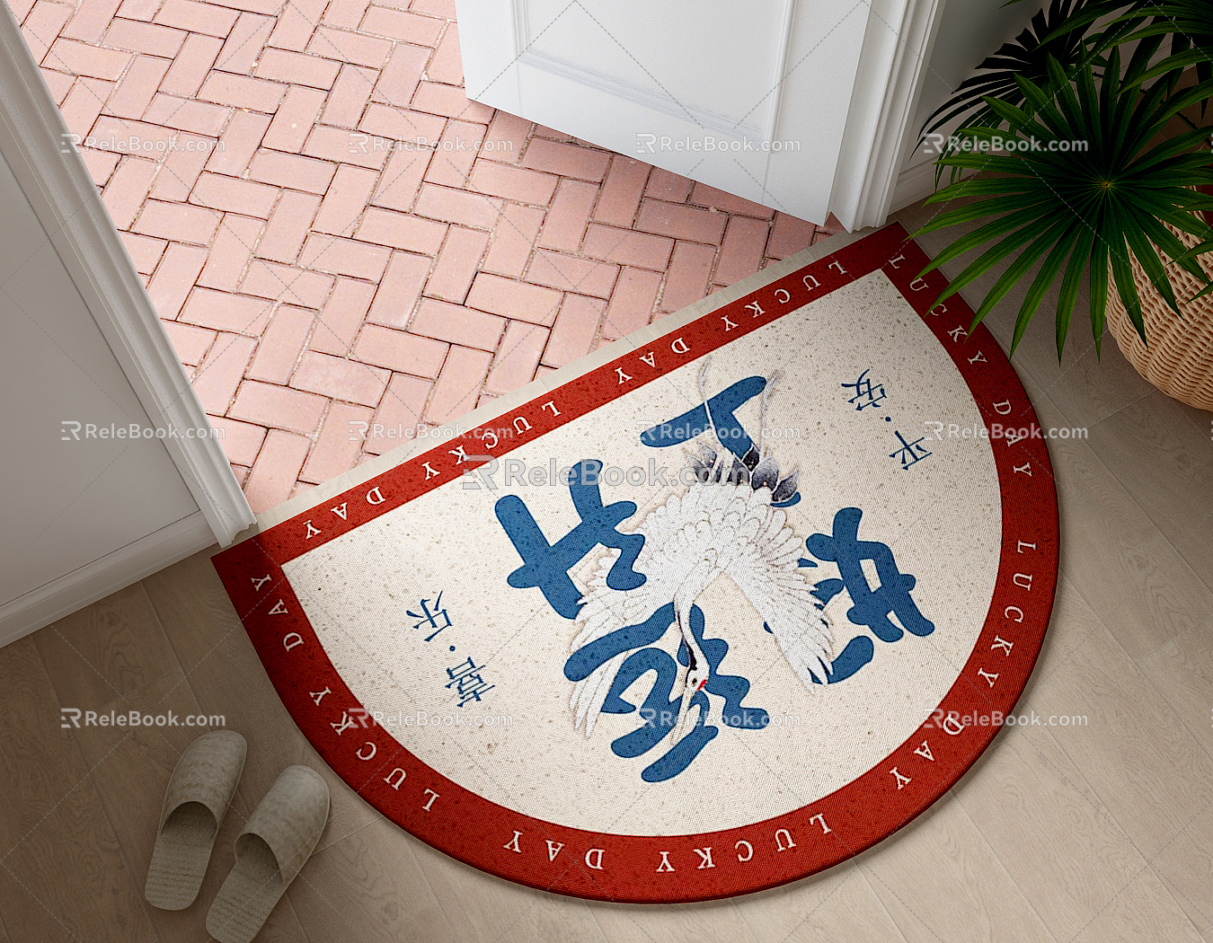 Modern shape carpet foyer carpet 3d model