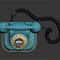 Retro Turquoise Telephone With Gold Accents Rotary Dial And Black Coiled Cord