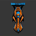 Futuristic Orange And Blue Race Car With Aerodynamic Design And VELO ARK Logos