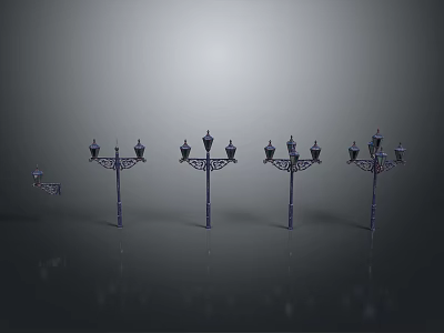 Architectural Street Lights Different Design Styles For Outdoor Lighting Fixtures 3d model