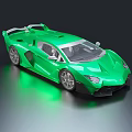 Green Sports Car With Sleek Design Aerodynamic Body And Silver Alloy Wheels