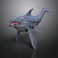 3D Mythical Creature Model With Open Mouth Sharp Teeth Tongue And Furry Skin