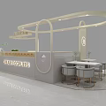 Modern Dream Egg Puffs Store Counter Design With Displayed Egg Puffs And Elegant Decor 3d model