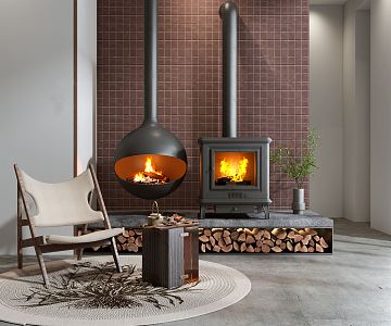 Modern Fireplace 3d model