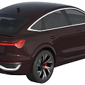 Audi Burgundy Modern SUV Coupe With Sleek Design LED Headlights And Alloy Wheels