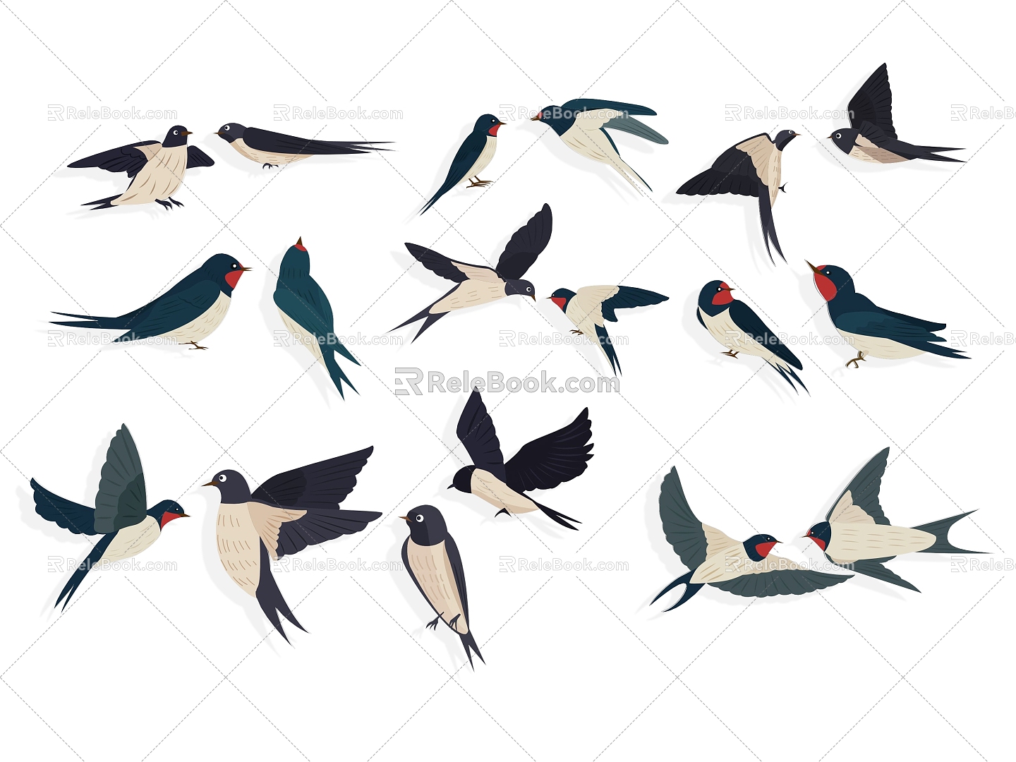 Swallow silhouette flying bird bird pigeon animal wings peace pigeon flying decoration animal wall decoration icon spring silhouette 3d model