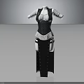 Women's Stylish Outfit With Black And White Corset Top High Waist Trousers And Metal Studs