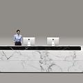 Modern Company Reception Area Bar Reception Desk 3d model