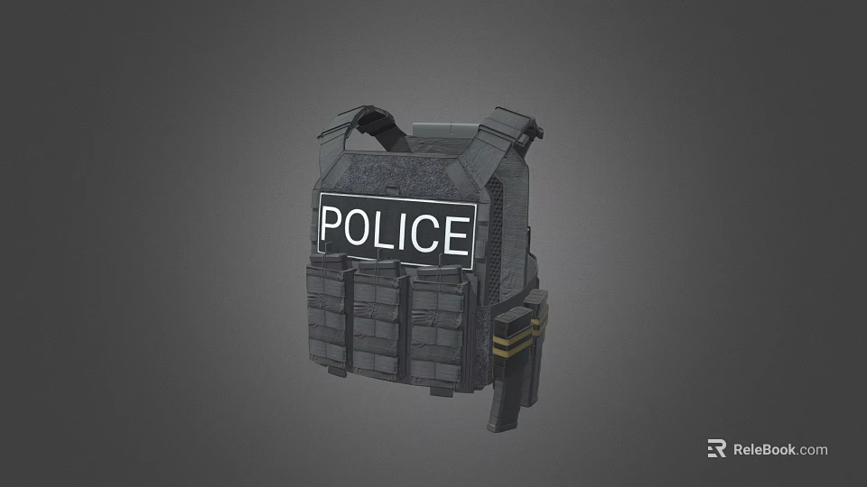 Tactical Police Vest with Protective Design and Utility Pockets for Law Enforcement 3d model 