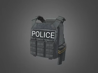 Tactical Police Vest with Protective Design and Utility Pockets for Law Enforcement 3d model