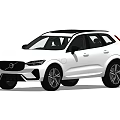 White Volvo SUV With Modern Design And Black Wheels In Spacious Industrial Hall