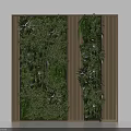 Modern Green Wall Design With Wooden Strips And Lush Foliage Plants