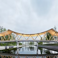 modern bridge landscape bridge arch bridge pedestrian bridge curve bridge landscape bridge waterfront landscape bridge wooden bridge 3d model
