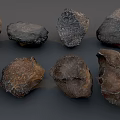 Natural Wood And Stone Decorative Pieces With Various Shapes And Rough Textures