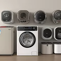 Various Modern Washing Machines With Different Designs And Colors For Home Use