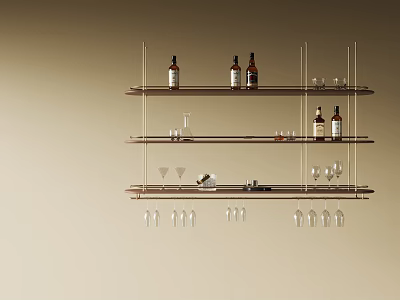 Italian Wine Rack Wine Rack Wine Glass Wine Bottle 3d model