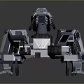 Mechanical Multi Legged Battle Weapon With Blue Panels And Robotic Structure 3d model