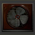 Industrial Electric Fan With Square Metal Casing And Rotating Blades For Ventilation