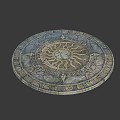 Modern floor tile stone carving disc 3d model