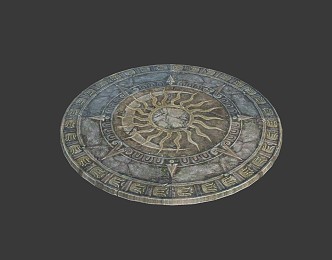 Modern floor tile stone carving disc 3d model