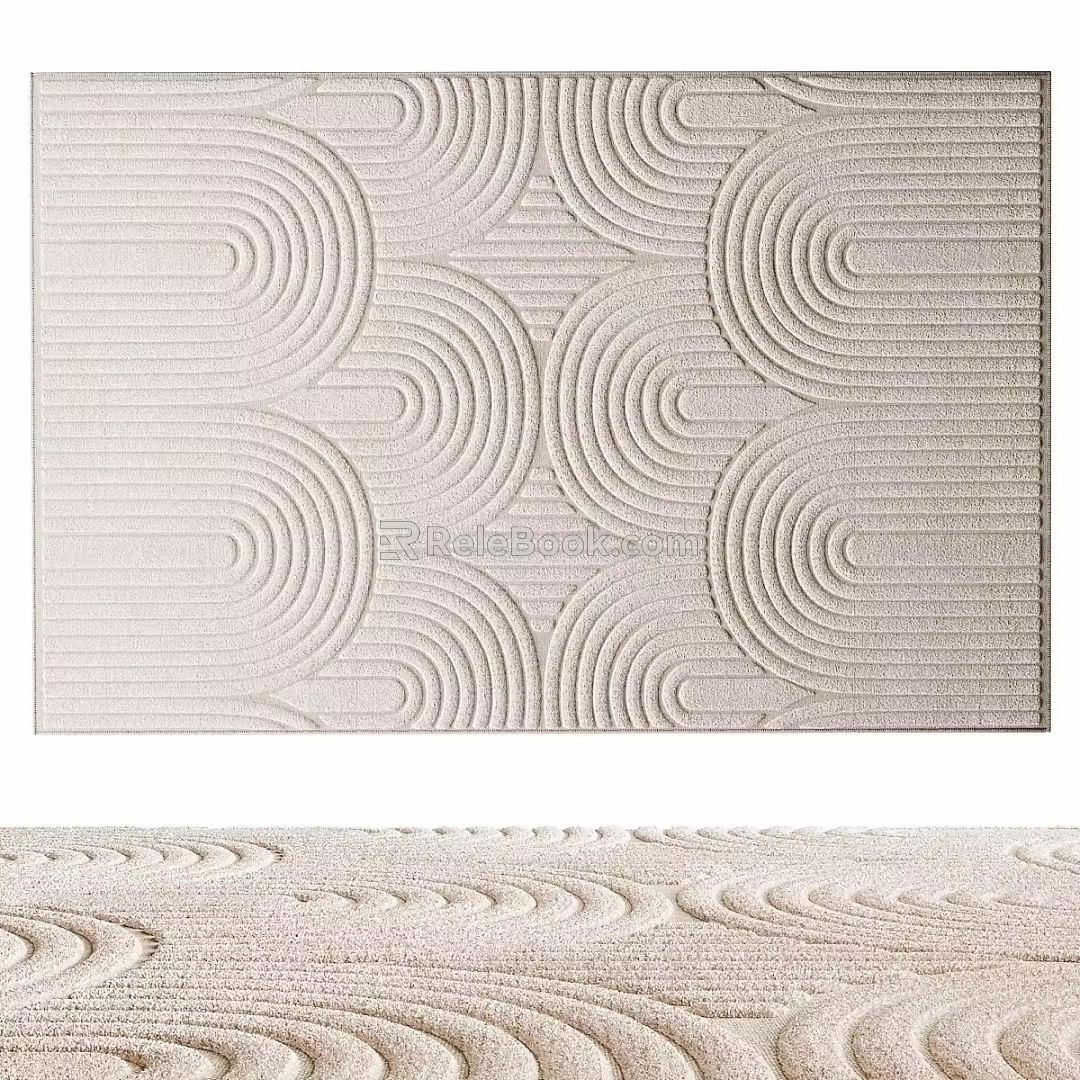 Rectangular Carpet Abstract Pattern Carpet Rug Mat Soft Accessories 3d model