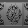 European-style wall plaster pieces 3d model