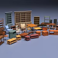 Diverse Table And Chair Set In Home Furniture Collection With Bookshelves Cabinets