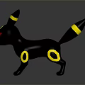Umbreon Pokemon Gaming Character With Black Body Yellow Rings And Red Eyes