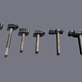 Different Types of Hammers with Various Sizes and Designs as Essential Hardware Tools