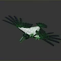 Flying Black And White Bird With Spread Wings Against Grey Background 3d model