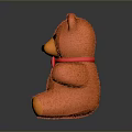Cute Orange Stuffed Teddy Bear with Red Bow Tie as Daily Life Essential