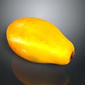 Ripe Yellow Mango on Dark Surface with Reflection