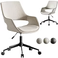Modern Fabric Office Chair With Ergonomic Armrests Swivel Casters And Three Color Options