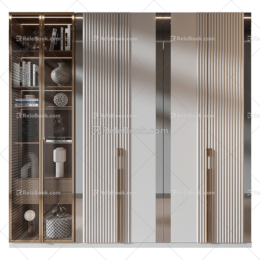 Modern Wardrobe Storage Rack Decorative Cabinet 3d model