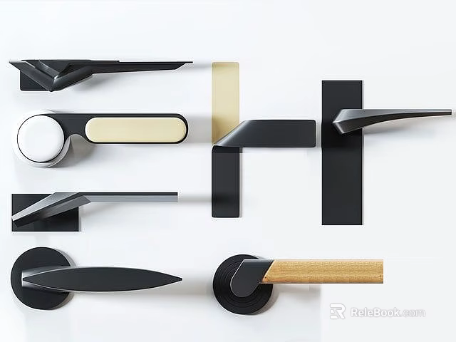 Modern Door Handles With Sleek Designs And Various Shapes For Home Decor 3d model 