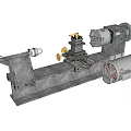 Industrial Lathe Machine with Metal Base Motor Spindle Tool Holder and Guide Rails