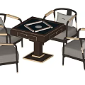 New Chinese Mahjong Table and Chair Mahjong Table Mahjong Machine Chess and Card Table 3d model