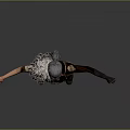 Fantasy Female Warrior in Detailed Armor with Feathered Shoulder Decoration and Sword Weapon